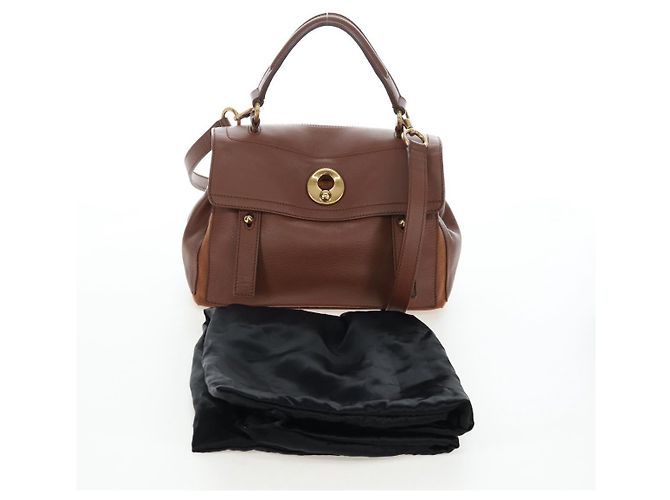 Autre Marque SAINT LAURENT Borsa a mano Muse Toe in pelle 2way Marrone Oro 283761 Auth 203469V D'oro - vista 12