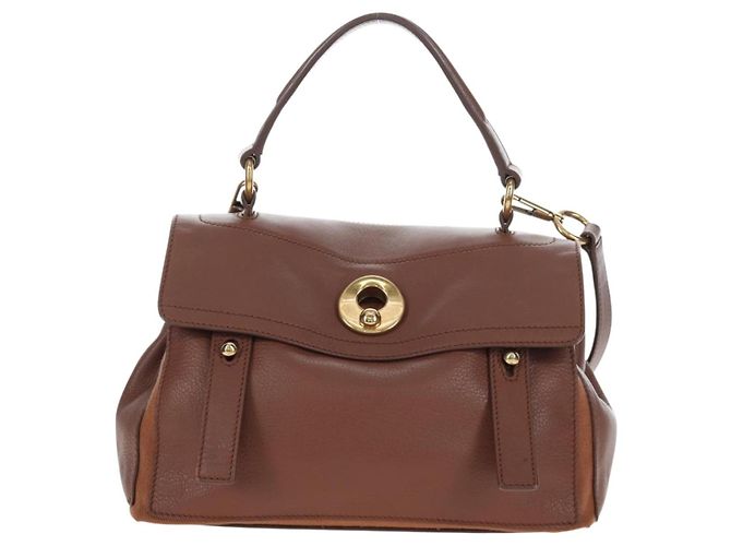 Autre Marque SAINT LAURENT Borsa a mano Muse Toe in pelle 2way Marrone Oro 283761 Auth 203469V D'oro - vista 13