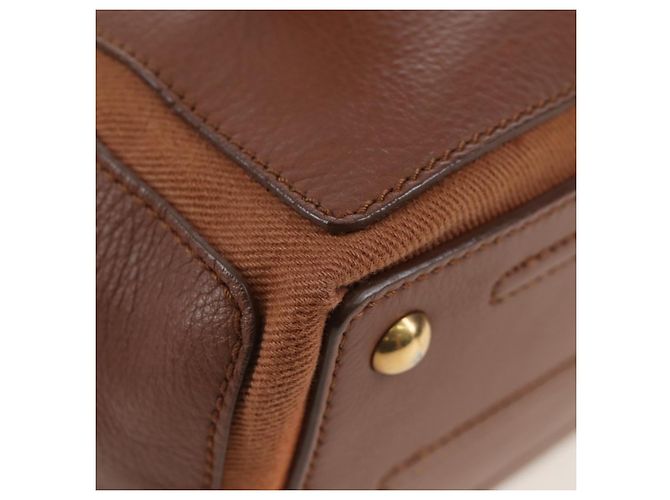 Autre Marque SAINT LAURENT Borsa a mano Muse Toe in pelle 2way Marrone Oro 283761 Auth 203469V D'oro - vista 16