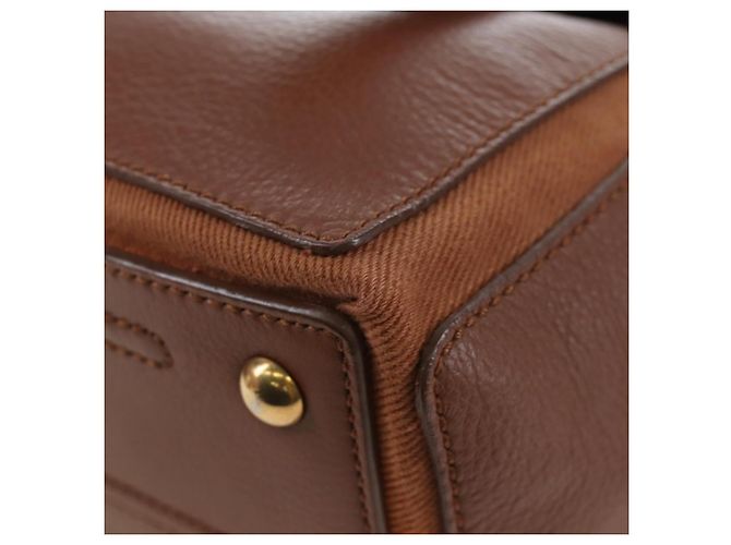 Autre Marque SAINT LAURENT Borsa a mano Muse Toe in pelle 2way Marrone Oro 283761 Auth 203469V D'oro - vista 17