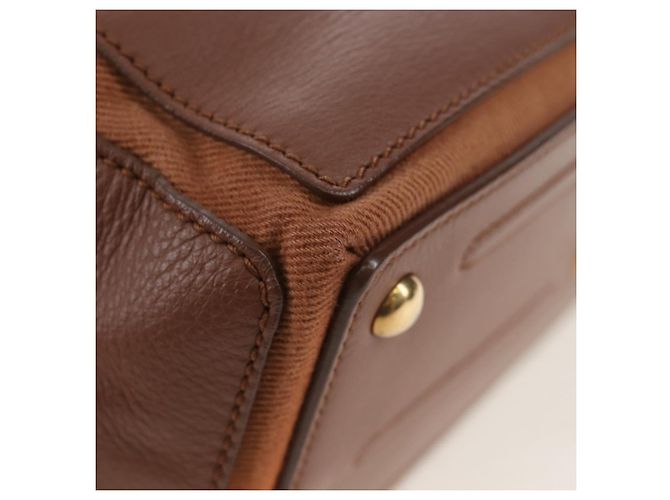 Autre Marque SAINT LAURENT Borsa a mano Muse Toe in pelle 2way Marrone Oro 283761 Auth 203469V D'oro - vista 18
