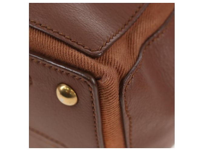 Autre Marque SAINT LAURENT Borsa a mano Muse Toe in pelle 2way Marrone Oro 283761 Auth 203469V D'oro - vista 19
