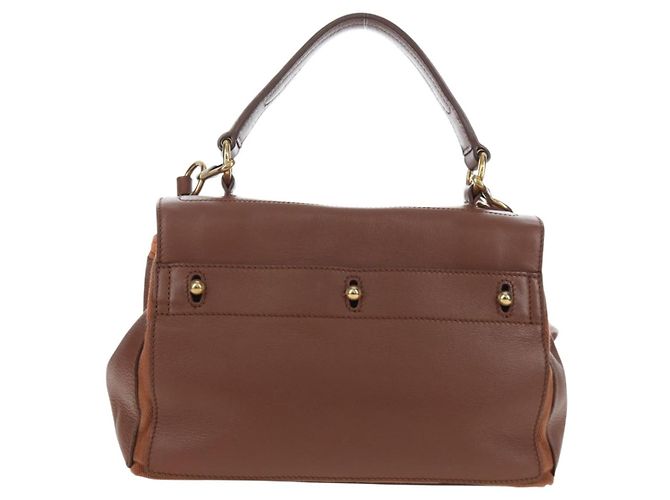 Autre Marque SAINT LAURENT Borsa a mano Muse Toe in pelle 2way Marrone Oro 283761 Auth 203469V D'oro - vista 2