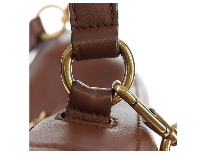 Autre Marque SAINT LAURENT Borsa a mano Muse Toe in pelle 2way Marrone Oro 283761 Auth 203469V D'oro - vista 20