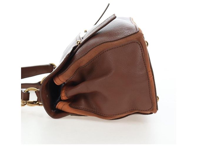 Autre Marque SAINT LAURENT Borsa a mano Muse Toe in pelle 2way Marrone Oro 283761 Auth 203469V D'oro - vista 3