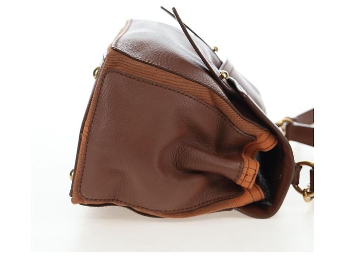 Autre Marque SAINT LAURENT Borsa a mano Muse Toe in pelle 2way Marrone Oro 283761 Auth 203469V D'oro - vista 4