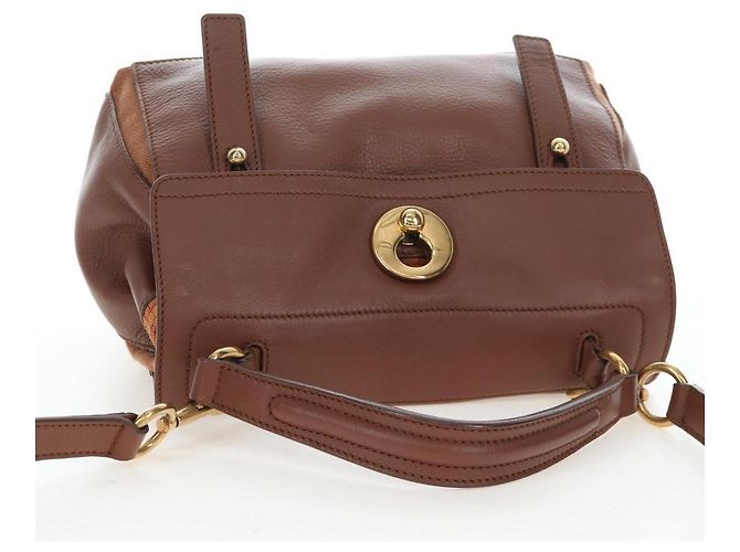 Autre Marque SAINT LAURENT Borsa a mano Muse Toe in pelle 2way Marrone Oro 283761 Auth 203469V D'oro - vista 6