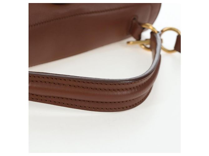 Autre Marque SAINT LAURENT Borsa a mano Muse Toe in pelle 2way Marrone Oro 283761 Auth 203469V D'oro - vista 7