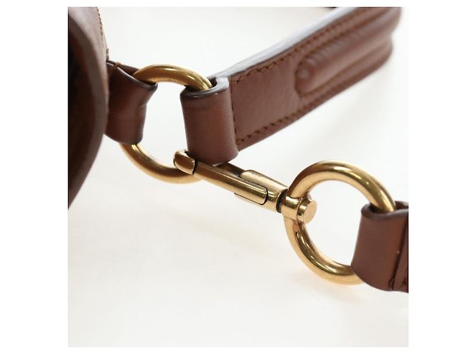Autre Marque SAINT LAURENT Borsa a mano Muse Toe in pelle 2way Marrone Oro 283761 Auth 203469V D'oro - vista 9