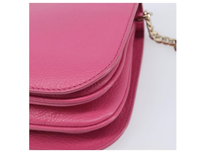 Borsa a Tracolla con Catena Jimmy Choo Pelle Rosa Tono Oro Auth 204657A - vista 16