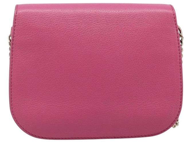 Borsa a Tracolla con Catena Jimmy Choo Pelle Rosa Tono Oro Auth 204657A - vista 2