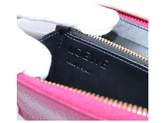 Carteira LOEWE em couro Rosa Ouro Auth 204802A Dourado - vista 11
