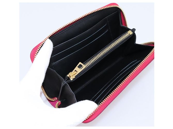 Carteira LOEWE em couro Rosa Ouro Auth 204802A Dourado - vista 9