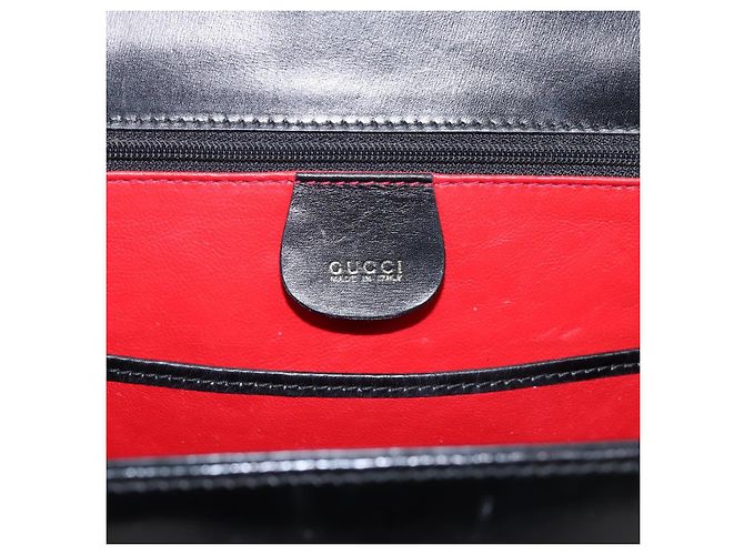 Borsa a mano GUCCI Bamboo in pelle nera e oro 000 1364 0633 Auth 201509A Nero D'oro - vista 19