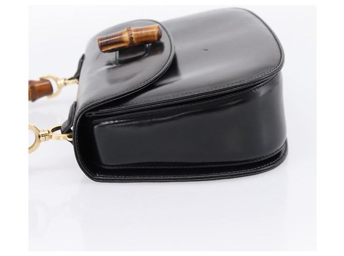 Borsa a mano GUCCI Bamboo in pelle nera e oro 000 1364 0633 Auth 201509A Nero D'oro - vista 3
