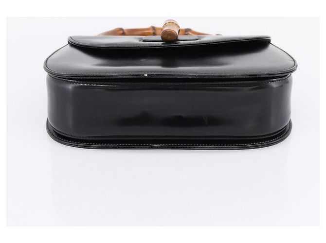 Borsa a mano GUCCI Bamboo in pelle nera e oro 000 1364 0633 Auth 201509A Nero D'oro - vista 5