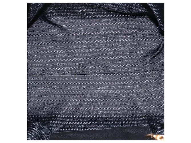 Bolsa PRADA em couro 2way Preta Dourada BN2793 Auth am12660V Preto Dourado - vista 11