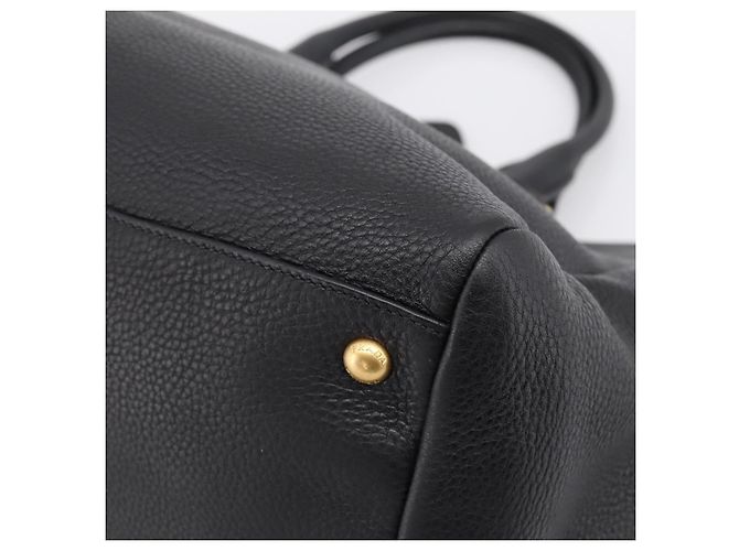 Bolsa PRADA em couro 2way Preta Dourada BN2793 Auth am12660V Preto Dourado - vista 15