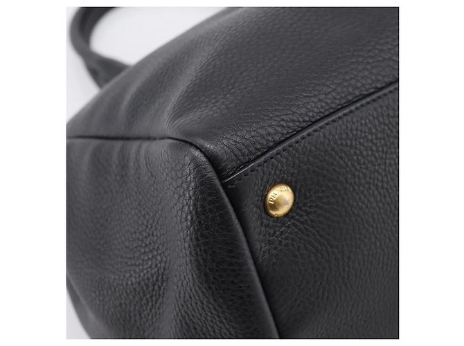 Bolsa PRADA em couro 2way Preta Dourada BN2793 Auth am12660V Preto Dourado - vista 16