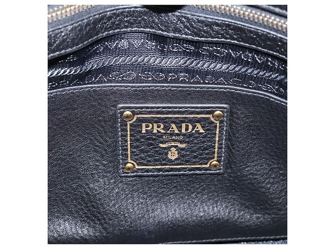 Bolsa PRADA em couro 2way Preta Dourada BN2793 Auth am12660V Preto Dourado - vista 19