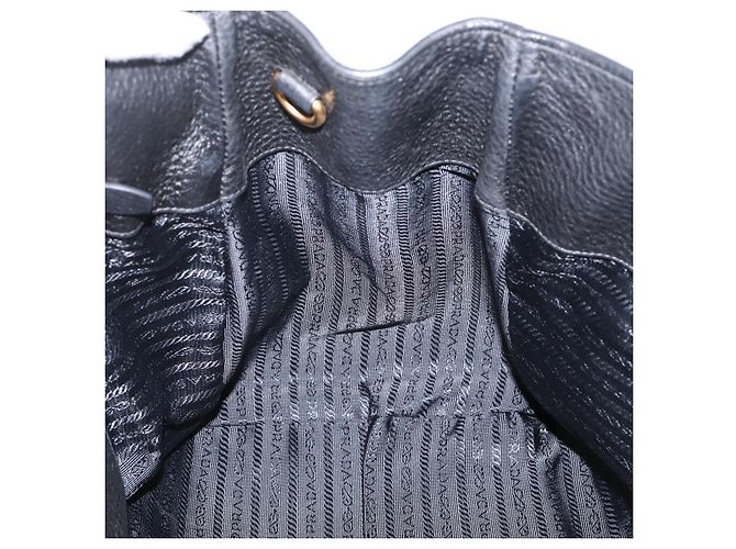 Bolsa PRADA em couro 2way Preta Dourada BN2793 Auth am12660V Preto Dourado - vista 21