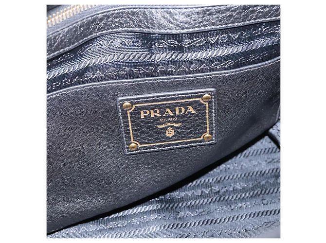 Bolsa PRADA em couro 2way Preta Dourada BN2793 Auth am12660V Preto Dourado - vista 22