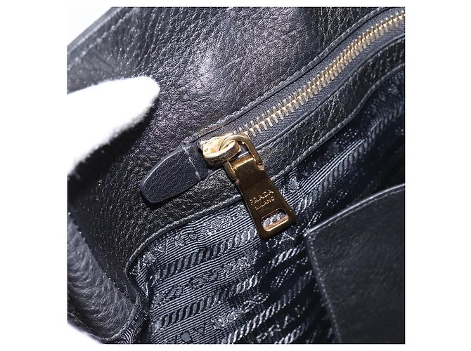 Bolsa PRADA em couro 2way Preta Dourada BN2793 Auth am12660V Preto Dourado - vista 24
