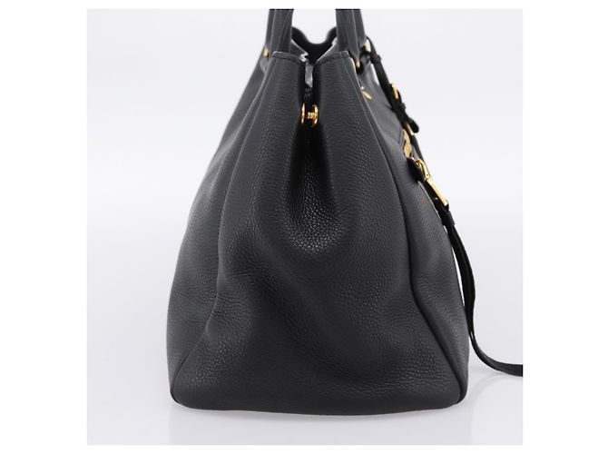 Bolsa PRADA em couro 2way Preta Dourada BN2793 Auth am12660V Preto Dourado - vista 3