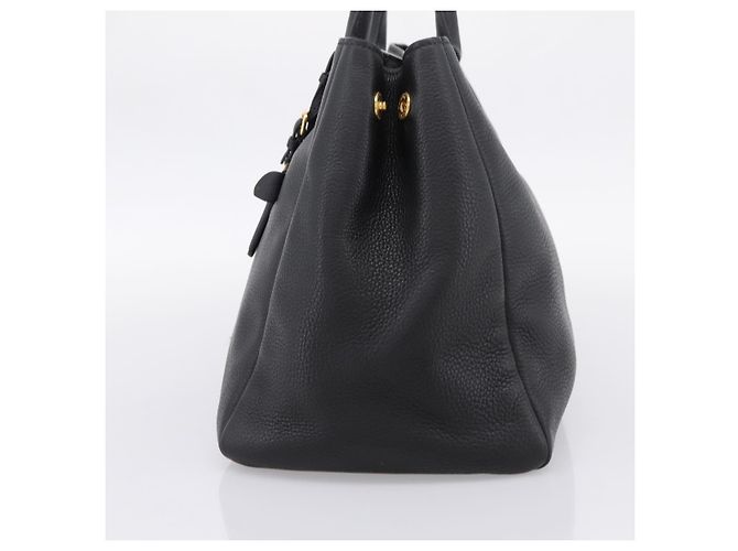 Bolsa PRADA em couro 2way Preta Dourada BN2793 Auth am12660V Preto Dourado - vista 4