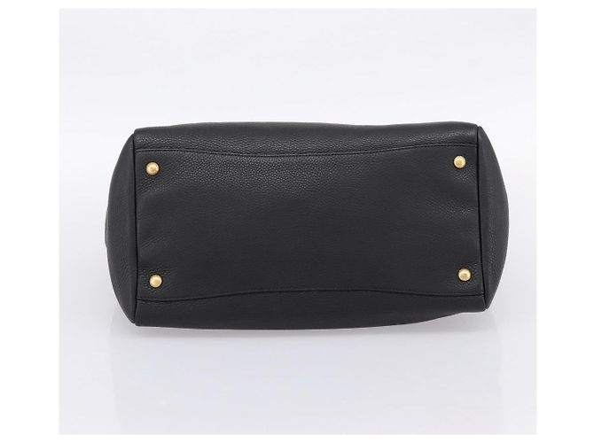 Bolsa PRADA em couro 2way Preta Dourada BN2793 Auth am12660V Preto Dourado - vista 5