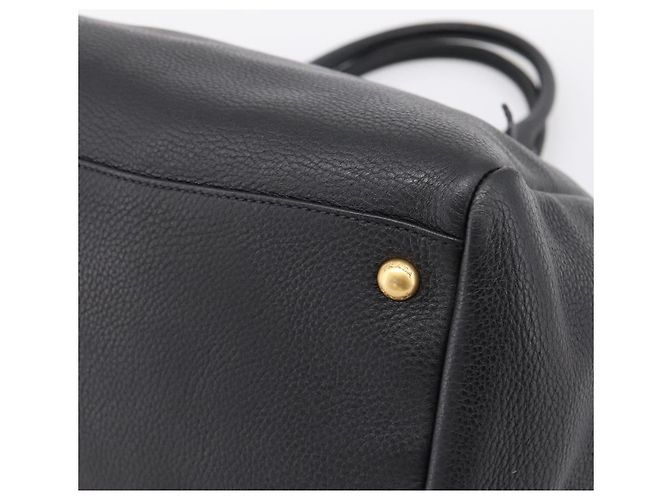 Bolsa PRADA em couro 2way Preta Dourada BN2793 Auth am12660V Preto Dourado - vista 9