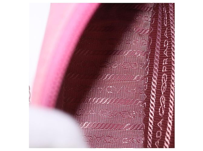 Bolsa de mão PRADA Nylon Pink Silver Auth 204035V Prata Rosa - vista 10