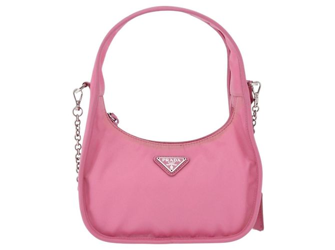 Bolsa de mão PRADA Nylon Pink Silver Auth 204035V Prata Rosa - vista 13