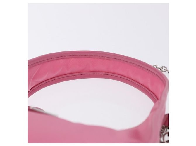 Bolsa de mão PRADA Nylon Pink Silver Auth 204035V Prata Rosa - vista 14