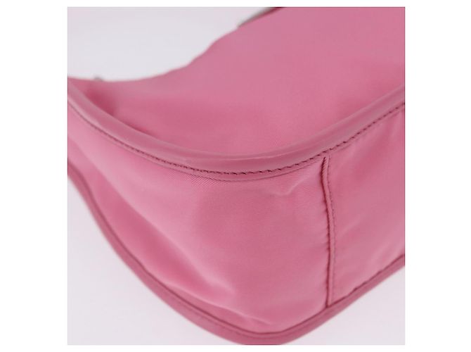 Bolsa de mão PRADA Nylon Pink Silver Auth 204035V Prata Rosa - vista 16