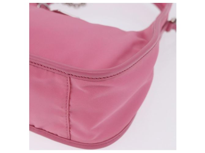 Bolsa de mão PRADA Nylon Pink Silver Auth 204035V Prata Rosa - vista 17