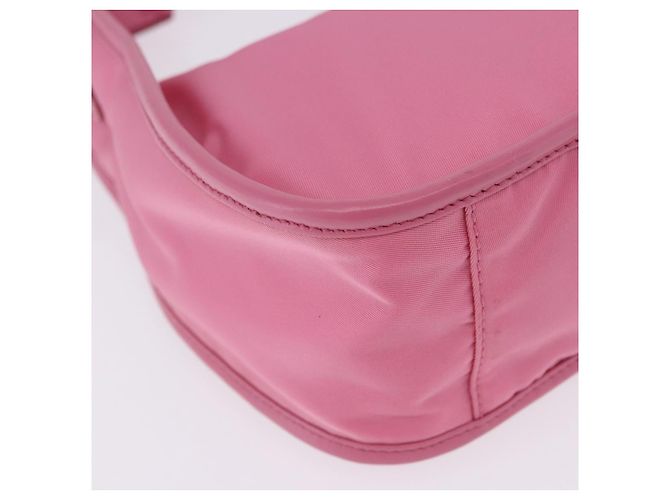 Bolsa de mão PRADA Nylon Pink Silver Auth 204035V Prata Rosa - vista 18