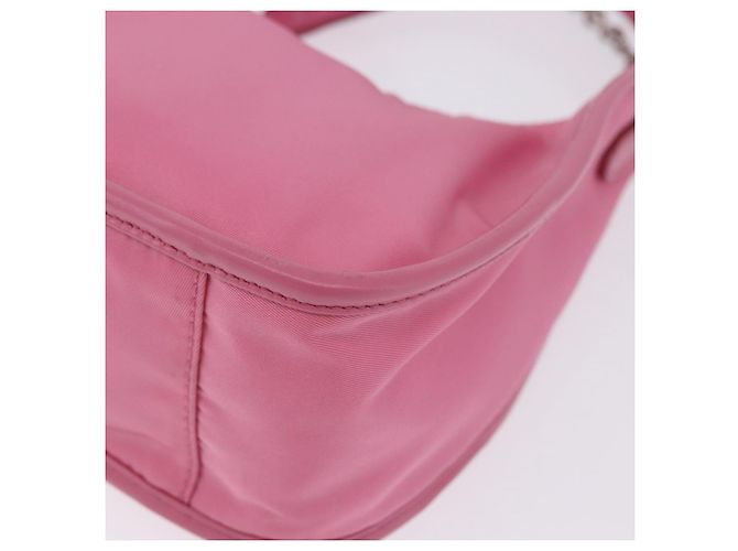 Bolsa de mão PRADA Nylon Pink Silver Auth 204035V Prata Rosa - vista 19