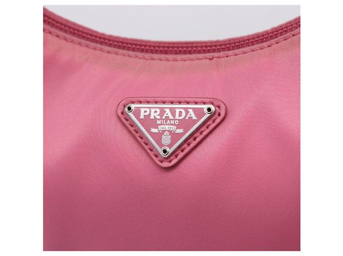 Bolsa de mão PRADA Nylon Pink Silver Auth 204035V Prata Rosa - vista 22