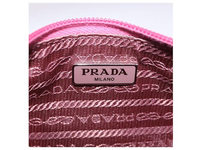 Bolsa de mão PRADA Nylon Pink Silver Auth 204035V Prata Rosa - vista 24