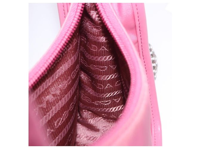 Bolsa de mão PRADA Nylon Pink Silver Auth 204035V Prata Rosa - vista 26