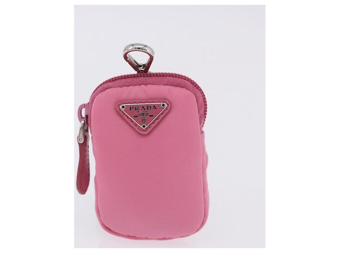 Bolsa de mão PRADA Nylon Pink Silver Auth 204035V Prata Rosa - vista 27