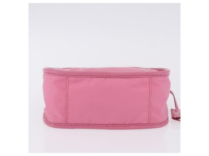 Bolsa de mão PRADA Nylon Pink Silver Auth 204035V Prata Rosa - vista 5