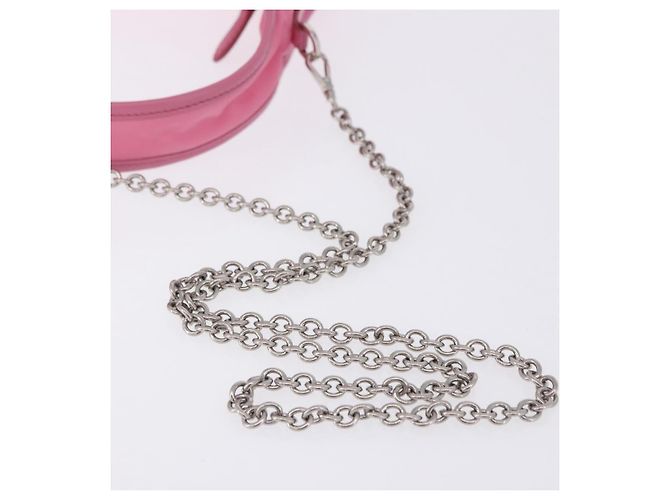 Bolsa de mão PRADA Nylon Pink Silver Auth 204035V Prata Rosa - vista 9