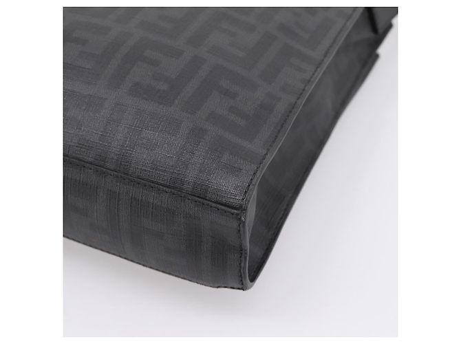 Borsa a tracolla FENDI Zucca Canvas PVC Nero Argento Auth 204826A - vista 16
