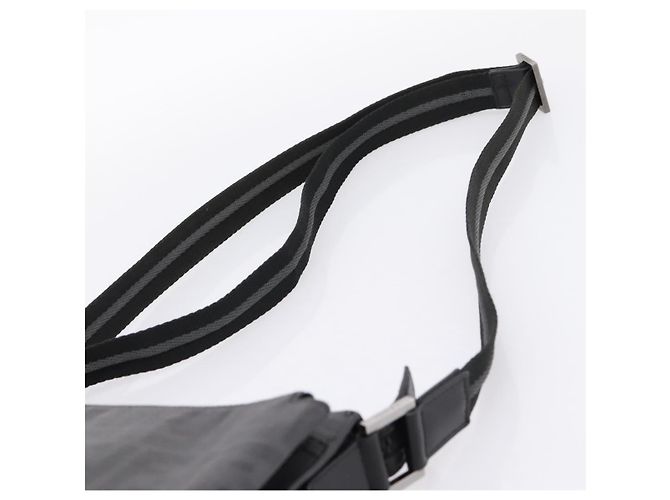 Borsa a tracolla FENDI Zucca Canvas PVC Nero Argento Auth 204826A - vista 8