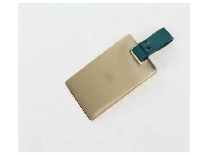 Miu Miu Matelasse Neck Mini Pouch Leather Green Gold Tone Auth 167613M Verde - vista 27