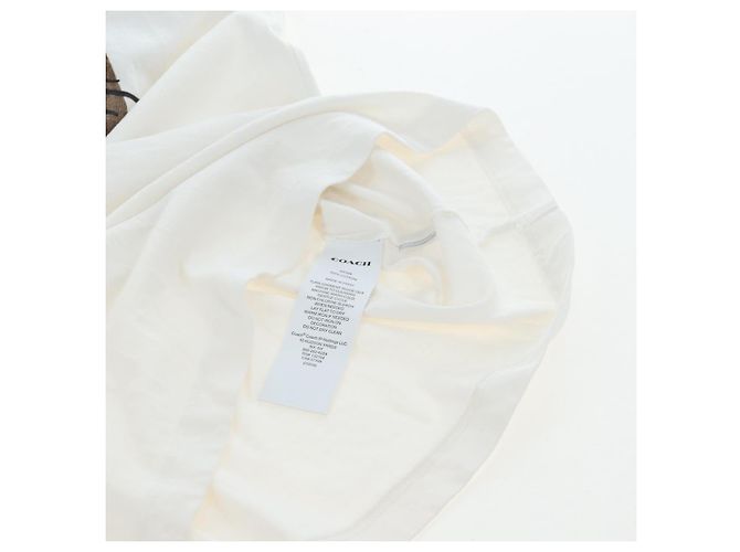 Camiseta de manga corta Coach Signature de algodón XS Blanco Auth 203738M - vista 14