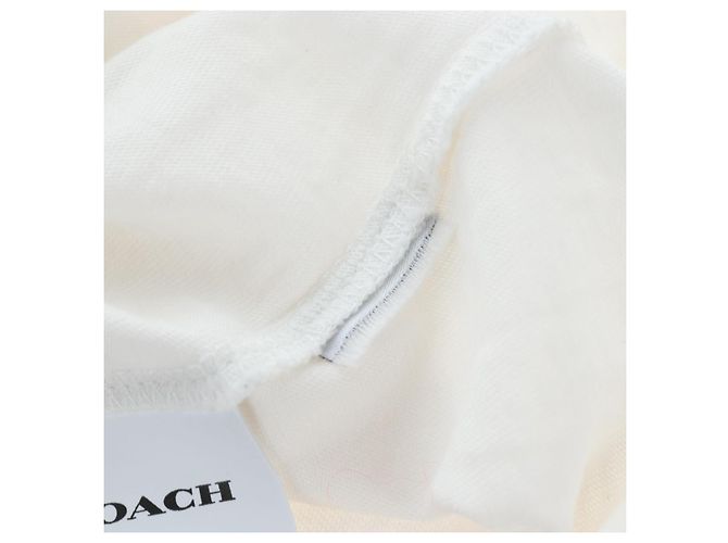 Camiseta de manga corta Coach Signature de algodón XS Blanco Auth 203738M - vista 16