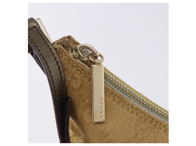Borsa a tracolla GUCCI GG Canvas Beige Oro 005 0813 Auth 204158 D'oro - vista 17